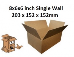 Cardboard postal boxes 8x6x6 inch single wall